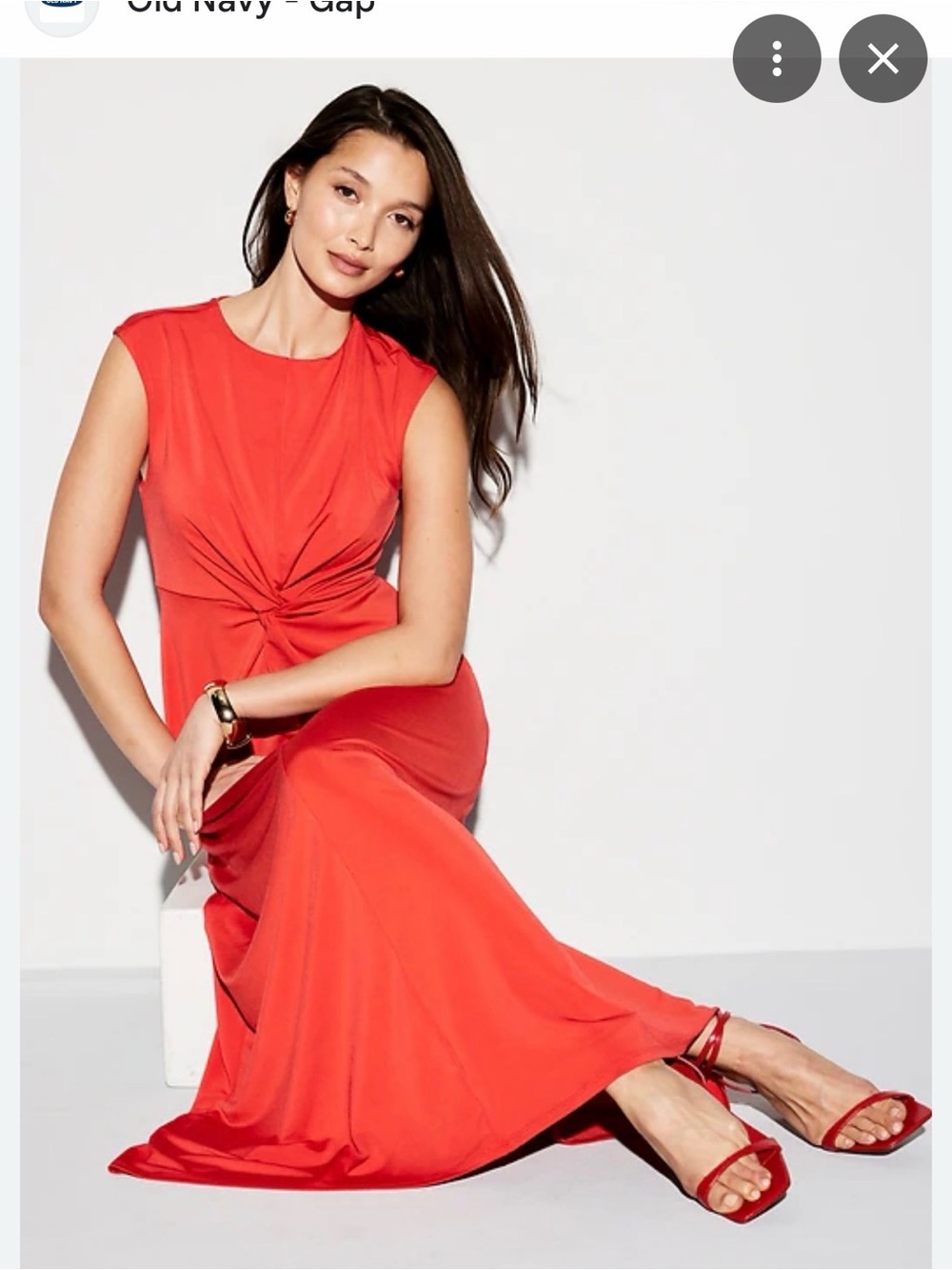 NWT- SO COMFORTABLE-Old Navy Red Twist-Front Maxi Dress-